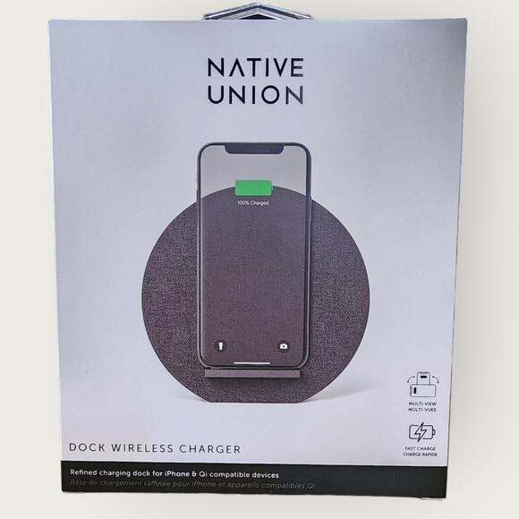 Native Union Dock Wireless Charger – Dark Grey – NWT - Picture 3 of 3